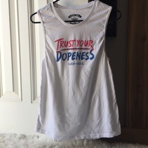 “Trust Your Dopeness” graphic tank top